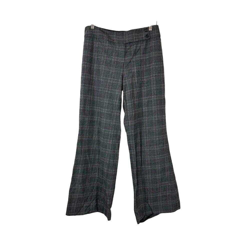 MICHAEL KORS COLLECTION made in Italy wool‎ plaid wide leg pants womans 8 career